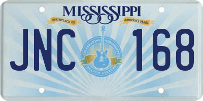 MS license plate JNC168