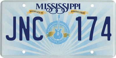 MS license plate JNC174