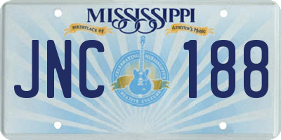 MS license plate JNC188