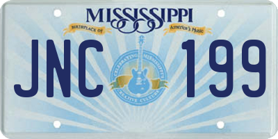 MS license plate JNC199