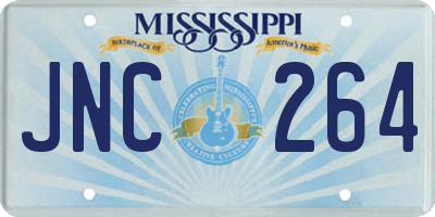 MS license plate JNC264