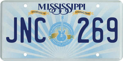 MS license plate JNC269
