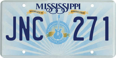MS license plate JNC271