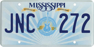 MS license plate JNC272