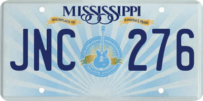 MS license plate JNC276