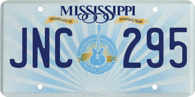 MS license plate JNC295
