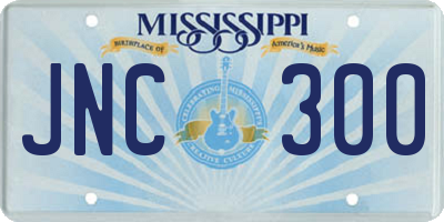 MS license plate JNC300