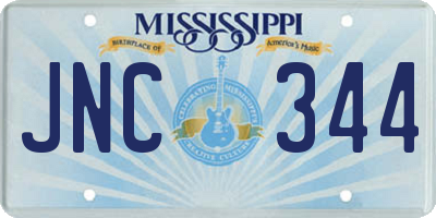 MS license plate JNC344