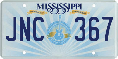 MS license plate JNC367