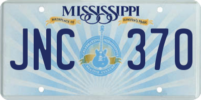 MS license plate JNC370