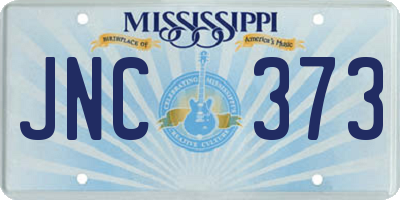 MS license plate JNC373