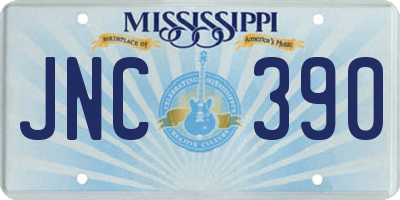 MS license plate JNC390