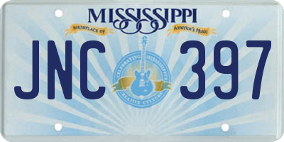 MS license plate JNC397