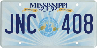 MS license plate JNC408
