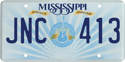 MS license plate JNC413
