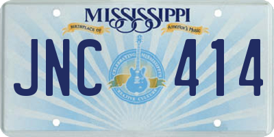 MS license plate JNC414