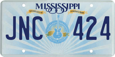 MS license plate JNC424