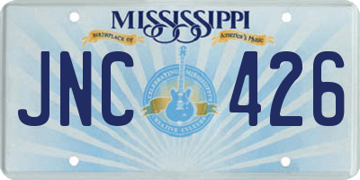 MS license plate JNC426