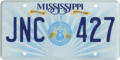 MS license plate JNC427