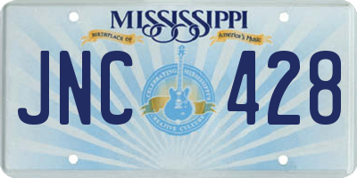 MS license plate JNC428