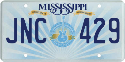 MS license plate JNC429