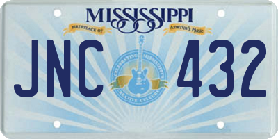 MS license plate JNC432