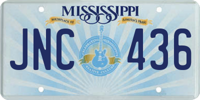 MS license plate JNC436