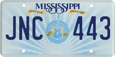 MS license plate JNC443