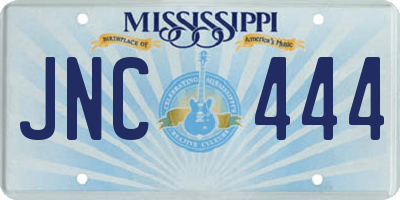 MS license plate JNC444
