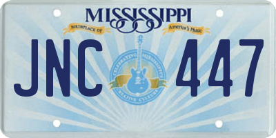 MS license plate JNC447