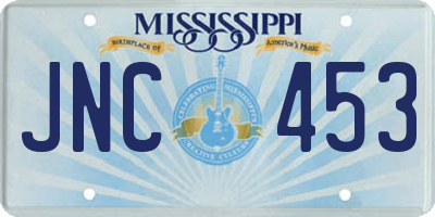 MS license plate JNC453