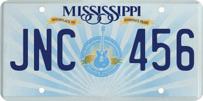 MS license plate JNC456