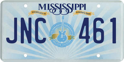 MS license plate JNC461