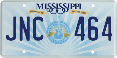 MS license plate JNC464
