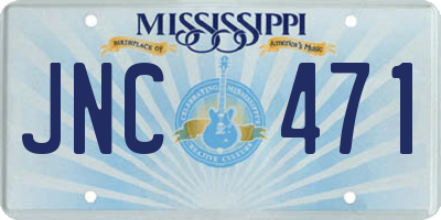 MS license plate JNC471