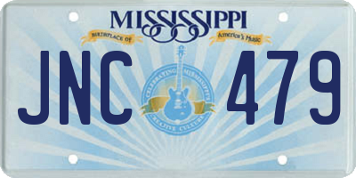 MS license plate JNC479