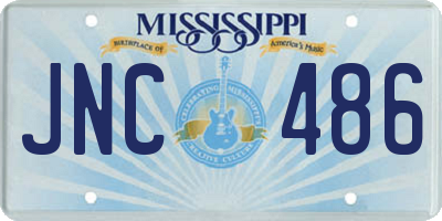 MS license plate JNC486