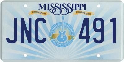 MS license plate JNC491