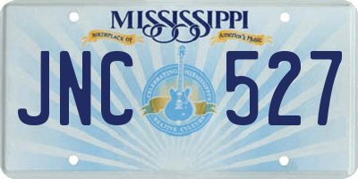 MS license plate JNC527