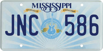 MS license plate JNC586