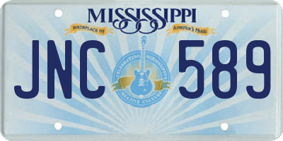 MS license plate JNC589