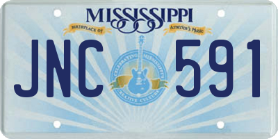 MS license plate JNC591