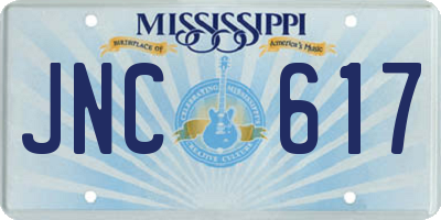 MS license plate JNC617