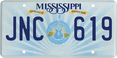 MS license plate JNC619