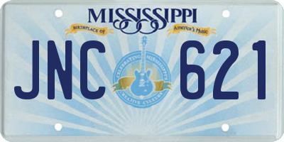 MS license plate JNC621