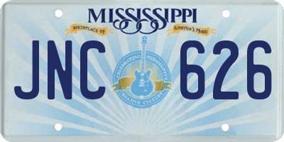 MS license plate JNC626