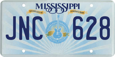 MS license plate JNC628