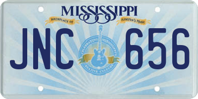 MS license plate JNC656