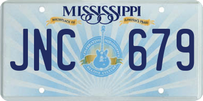 MS license plate JNC679