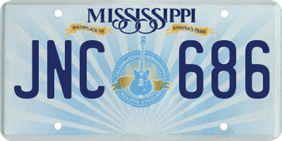 MS license plate JNC686